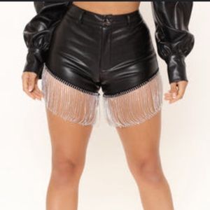 Fashion Nova Glitzy faux leather shorts